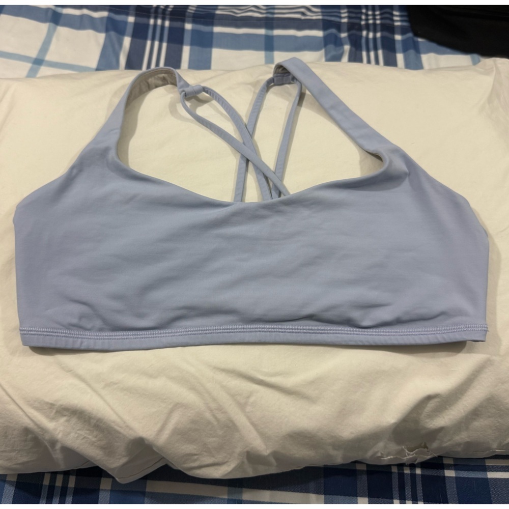 Lululemon Lavender Periwinkle Strappy Back Sports Bra Size 10 Yoga
